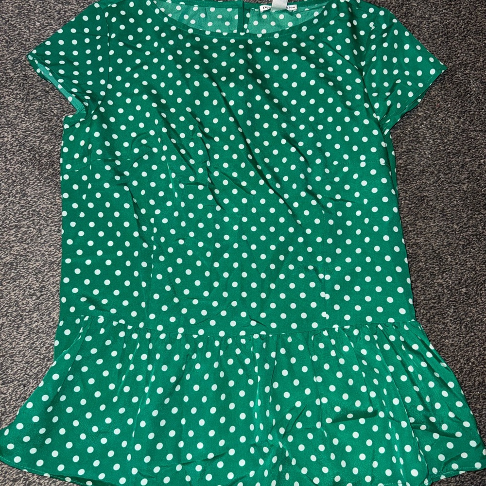 Dalia Collection Emerald Green Top with White Dots